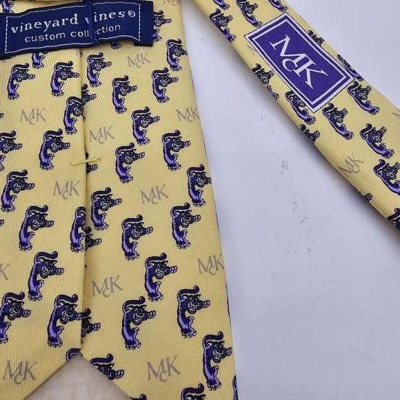 Vineyard Vines custom collection McK purple tiger yellow tie - Picture 4 of 4